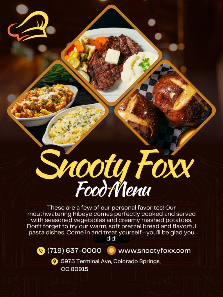 Snooty Foxx Menu Page 1